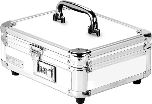Vista 4 de Vaultz Caja de efectivo con cerradura con bandeja para billetes y monedas, cerradura de combinación, 8.5 x 4 x 10 pulgadas, negro táctico (VZ00308)