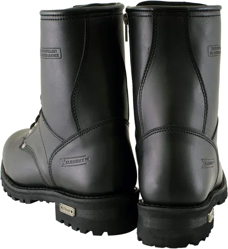Vista 5 de Xelement 1446 Men's 'Vigilant' Black Leather Logger Boots with Inside Zipper