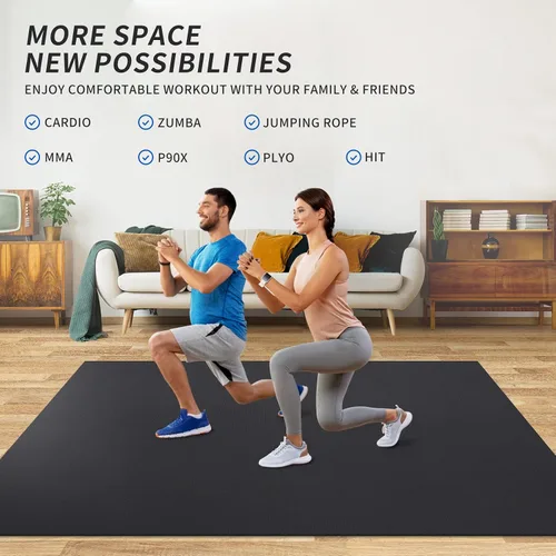 Vista 3 de MRO Extra Large Exercise Mat For Home Gym, 8'x4.5'/7'x4.5'/6'x4.5'(7mm) Workout Mats for Gym Flooring, Non-Slip, Extra Thick Durable Cardio Mat