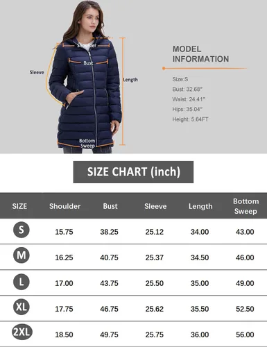 Vista 7 de ROYAL MATRIX Abrigo acolchado plegable con capucha para mujer, chaqueta ligera de invierno