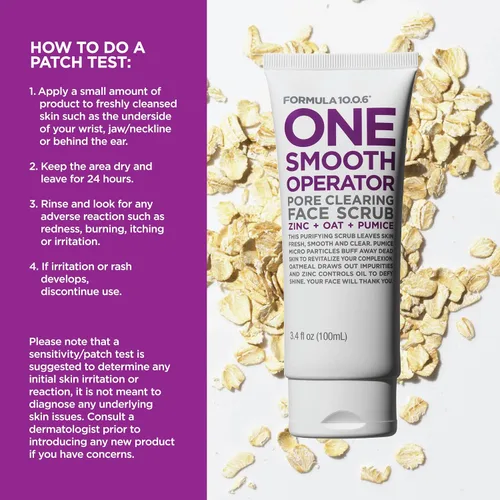 Vista 5 de Formula 10.0.6 Un operador suave (3.4 onzas líquidas) exfoliante facial para limpiar poros que deja la piel fresca, suave y clara, vegano, sin