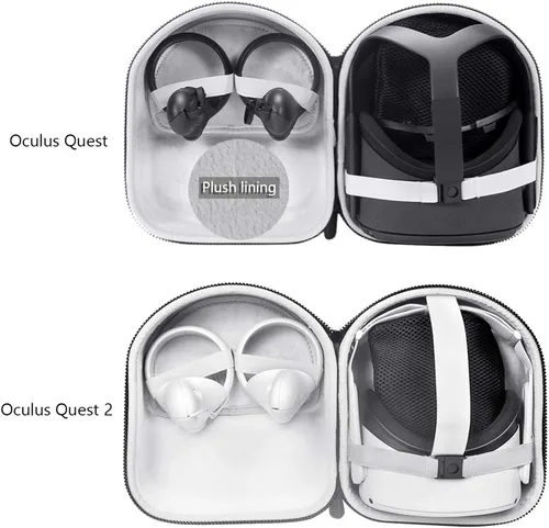 Vista 2 de MASiKEN Hard Case for VR Oculus Quest 2 Headset Controllers Carrying Case, Waterproof Portable Quest Case for Travel and Home Storage Official Elite