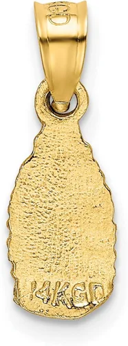 Vista 3 de Jewelry Stores Network Colgante miniatura de satén con figura de Nuestra Señora de Guadalupe en oro amarillo real de 14 k 0.433x0.236 in, Metal