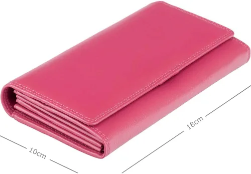Vista 3 de VISCONTI Heritage -35 - Cartera grande de piel suave para mujer, Fucsia