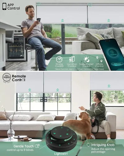 Vista 3 de Yoolax Persianas eléctricas impermeables con control remoto para ventanas, persianas eléctricas opacas, persianas enrollables motorizadas funcionan