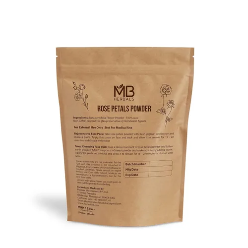 Vista 2 de MB Herbals Polvo de rosa de 3.5 onzas (3.53 oz) Para paquetes faciales y formulaciones de máscara facial 100% puro y natural Sin conservantes