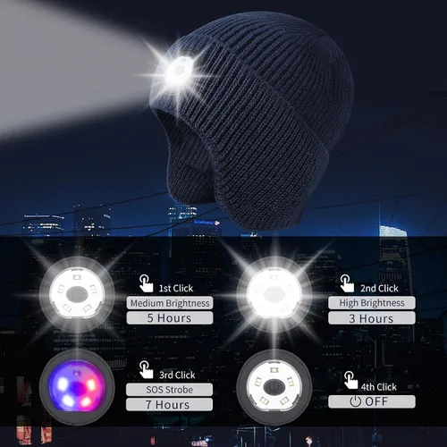 Vista 41 de Gorro Bluetooth con auriculares ligeros e inalámbricos, micrófono integrado y altavoces estéreo mejorados con música