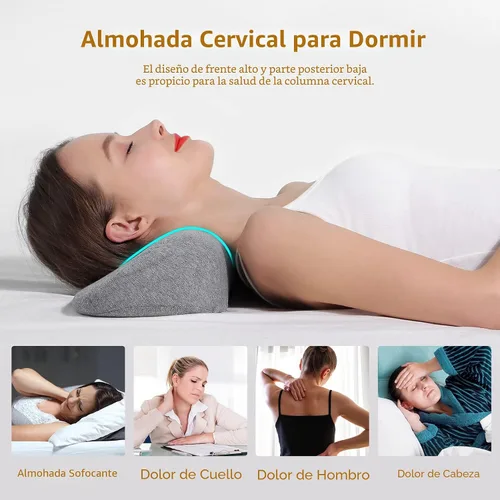 Vista 2 de Almohadas Cervicales para Alivio del Dolor al Dormir, Almohada de Soporte de Cuello de Espuma Viscoelástica y Respaldo de Cuello para Alivio