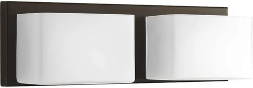 Vista 4 de Progress Lighting Ace LED Collection - Lámpara LED moderna de cristal grabado con 2 luces, cromo pulido