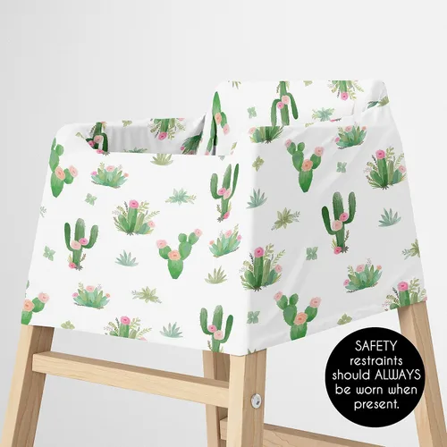 Vista 5 de Sweet Jojo Designs Cactus Floral Girl Funda de asiento de coche para bebé, lactancia, carrito de compras, toldo para cochecito de bebé, color rosa