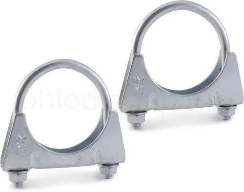Vista 13 de Abrazadera de silenciador resistente de 3 pulgadas - Estilo de sillín con perno en U - Zinc (paquete de 2)