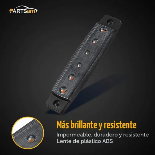 Vista 6 de Partsam 6 luces indicadoras laterales LED, paquete de 5, 3.8 pulgadas, 5 x ahumado/ámbar.