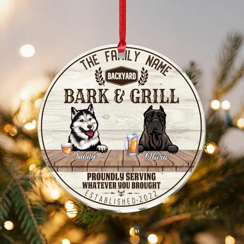 Vista 11 de SILYHEART Christmas Acrylic Ornament Husky & Labrador Retriever Christmas Ornaments Family Dog Name Funny Hope Your Like Dogs Car Hanging Ornament