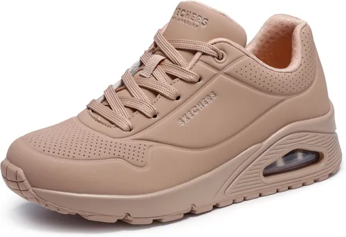Vista 35 de Skechers Tenis UNO Stand on Air para mujer Tenis casuales, plantilla de espuma viscoelástica refrigerada por aire, amortiguación visible de Rojo