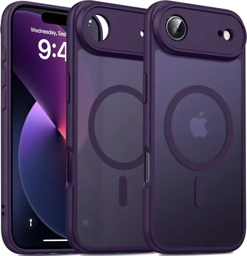 Vista 109 de Oterkin Funda magnética para Samsung Galaxy A17 mate, funda de teléfono A17 compatible con MagSafe esmerilada, translúcida, a prueba de golpes Negro