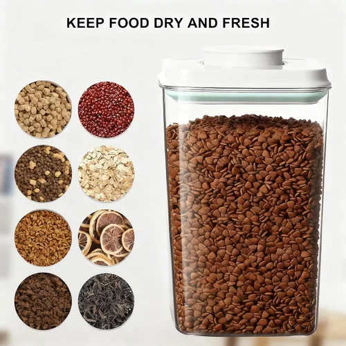 Vista 5 de Contenedor de alimentos para perros y gatos, contenedor de almacenamiento de alimentos con tapa pop de 2.8 cuartos para croquetas y golosinas 89.6
