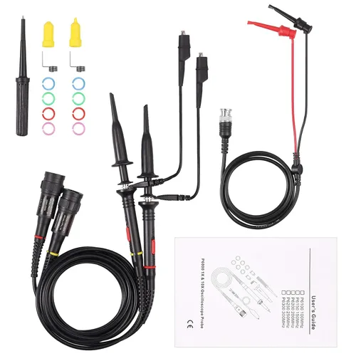 Vista 2 de Proster - Sonda de alcance de 200 MHz - P2200 1X/10X BNC con kit de mini grabber, paquete de 2