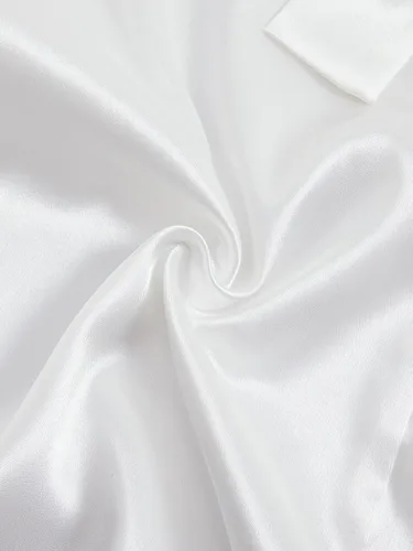Vista 5 de WDIRARA - Conjunto de pijama de satén de seda para mujer, lencería de encaje floral, ropa de dormir con bata, 4 piezas