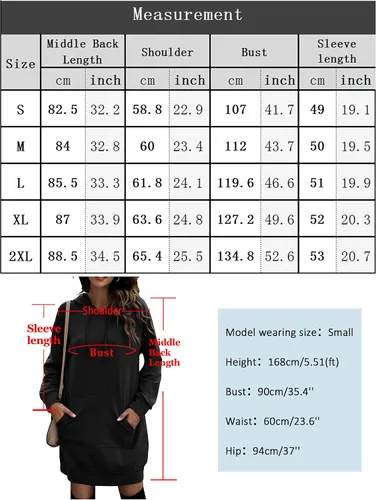 Vista 3 de Quenteen Vestido con capucha para mujer, de Halloween, Navidad, casual, de manga larga, de gran tamaño, con bolsillo