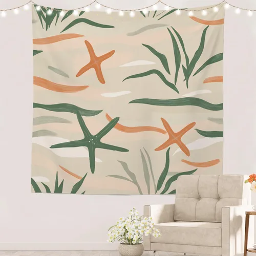 Vista 66 de Batmerry Peaceful Retreat Beautiful Landscape Polyester Tapestry, Blooming Garden Setting Lightweight Wall Hanging High-Definition Print Backdrop