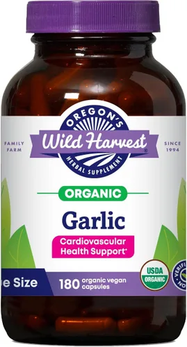 Vista 8 de Oregon's Wild Harvest, Cápsulas de ajo orgánicas certificadas, sin OMG, 1575 MGS, 90