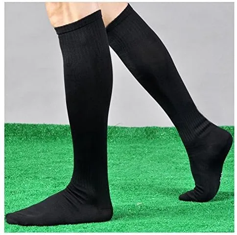 Vista 2 de FOMANN Calcetines de fútbol para adolescentes, paquete de 4 unidades, para niños y niñas, calcetines deportivos largos hasta la rodilla