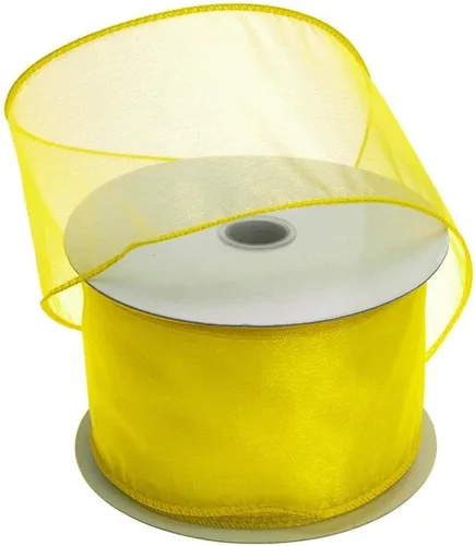 Vista 38 de Homeford Cinta de gasa transparente con borde con alambre, 25 yardas (1-1/2 pulgadas, belleza)