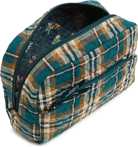 Vista 2 de Vera Bradley Bolsa organizadora de maquillaje cosmético grande de algodón para mujer
