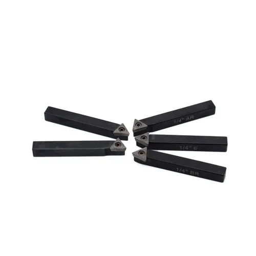 Vista 8 de OSCARBIDE 1/4 "Mini torno de carburo indexable portaherramientas de torneado, herramientas de torno de metal con insertos de carburo