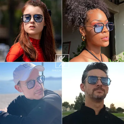 Vista 3 de SHEEN KELLY Lentes de sol polarizados de acetato Tony Stark para hombres y mujeres lentes de nailon para hombre araña