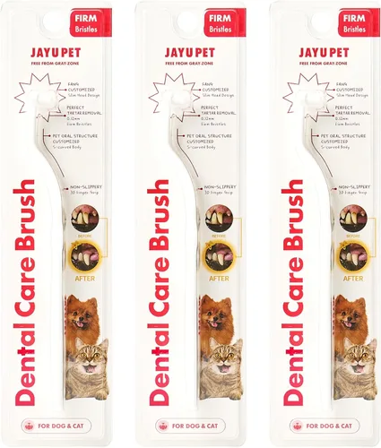 Vista 13 de JAYU PET Cepillo de Cuidado Dental (Cerdas de Borde) 1 unidad - Cepillo de Dientes para Perro con Cabeza Micro Redonda, Cepillo de Dientes