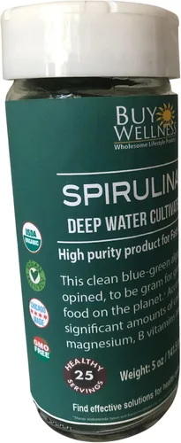 Vista 3 de Espirulina cultivada en Estados Unidos Espirulina Vegana Proteína Limpia Pura Orgánica Espirulina Nutrientes Densa Sin Gluten Superalimento Vaso