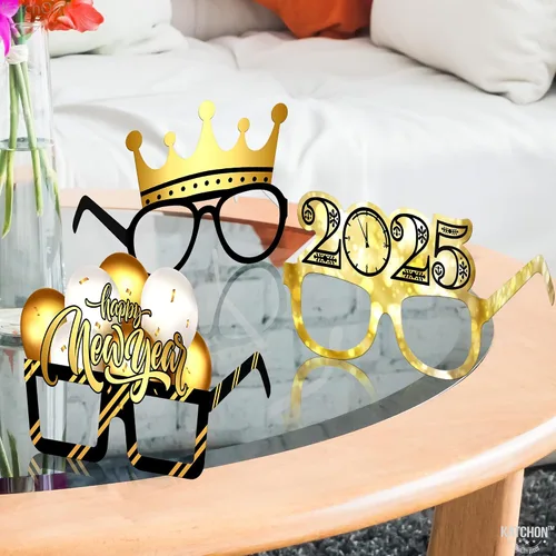 Vista 3 de KatchOn, Gafas de feliz año nuevo 2025 – Paquete de 12, gafas de fiesta de Año Nuevo 2025 Gafas de feliz Año Nuevo, decoraciones de Año Nuevo 2025