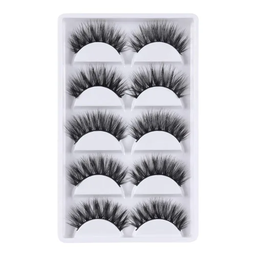Vista 6 de Pestañas postizas 3D, pestañas postizas de visón sintético 3D, hechas a mano, dramáticas, gruesas, cruzadas, negras, naturales, esponjosas, largas