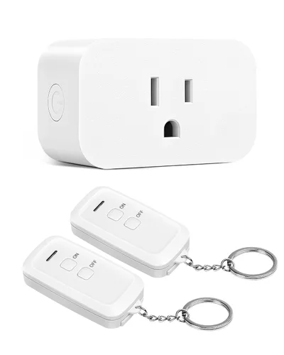 Vista 9 de DEWENWILS Toma de corriente con control remoto para interiores, interruptor de luz remoto inalámbrico para luces de Navidad, interruptor de toma