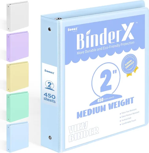 Vista 36 de BinderX - Carpeta de 3 anillos redondos extraduradera de 1 pulgada, se adapta a 175 hojas de papel de 8.5 x 11 pulgadas, cubierta personalizable
