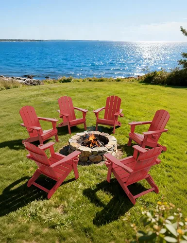 Vista 32 de Silla Adirondack Plegable, Sillas Adirondack de Plástico con Textura de Madera con 2 Portavasos, Silla para Hoguera de HDPE Resistente a