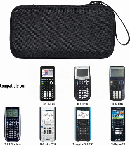 Vista 2 de Funda para calculadora TI-84 Plus CE Evo/Python, TI-Nspire CX II CAS, TI-83 Plus Todo Negro Caso