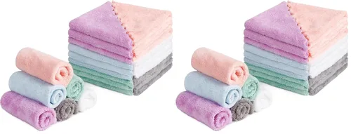 Vista 8 de HOMEXCEL Paquete de 24 paños desmaquillantes premium, paños de limpieza facial reutilizables súper suaves de 7 x 7 pulgadas con solo agua, toallas