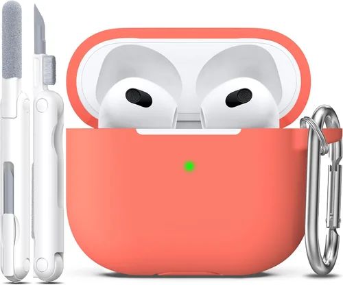 Vista 100 de R-fun for AirPods 2nd/1st Case Silicone Cover, Banana Violet Violeta plátano