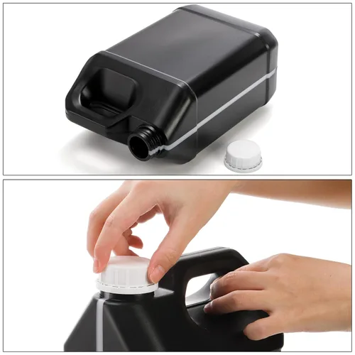 Vista 9 de Hacaroa Paquete de 3 jarras de aceite de motor de plástico con tapa, contenedor de almacenamiento estilo F de 1 galón con mango ergonómico, jarra