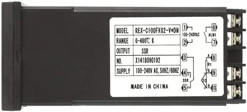 Vista 7 de AC 110-240V Digital PID Controlador de Temperatura Kits con Relé de Estado Sólido 25A + 3.3 ft M6 K Tipo Termopar
