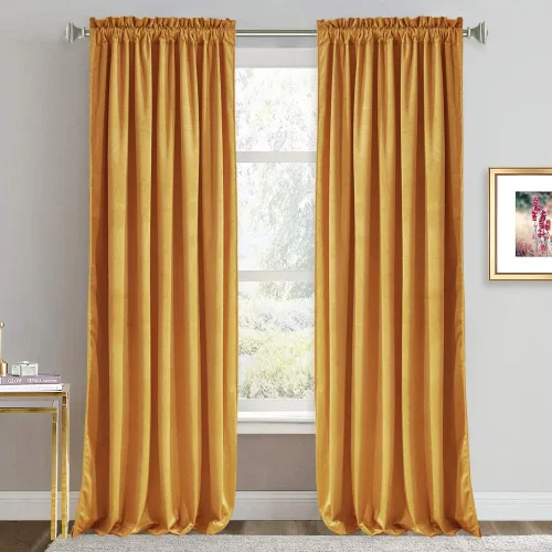 Vista 19 de RYB HOME Cortinas opacas de terciopelo para dormitorio, aislamiento térmico, privacidad, luz solar, bloqueo de calor, cortinas lujosas con bolsillo