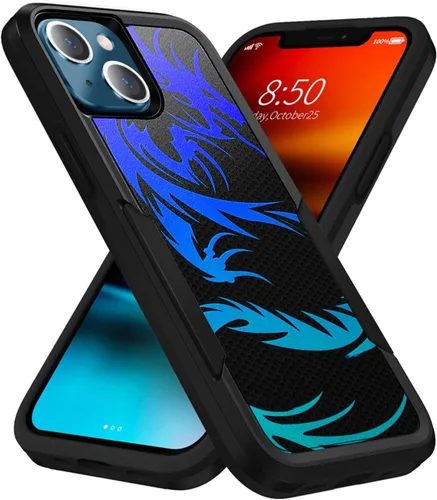 Vista 10 de CasesOnDeck Grip Case Compatible with Apple iPhone 14 (6.1") / iPhone 14 Case [Dual Tactical] Slim Heavy Duty Heavy Duty Case Black Matte (Astronaut)