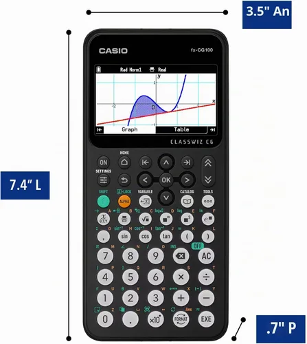 Vista 8 de Casio Fx-CG100 ClassWiz® Calculadora gráfica a color con gráfico 3D y Python Pantalla grande de alta resolución, funciones básicas y avanzadas