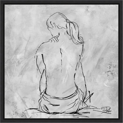 Vista 7 de Amanti Art Lienzo enmarcado para pared, 16 x 16 pulgadas, boceto desnudo II por Patricia Pinto, lienzo enmarcado para pared, obras de arte de gente