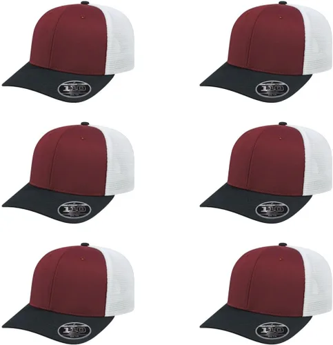 Vista 70 de Cap America i8502 Flexfit 110 Premium - Gorra de camionero de perfil medio con 6 paneles de malla trasera con protección UV y cierre ajustable