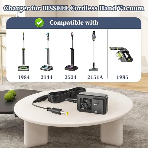 Vista 2 de Cargador para Bissell 1984 2524 1985 1610982 Cable de alimentación de vacío para AirRam 21448 2151A 21512 21513 Adaptador de CA limpiador Adaptador