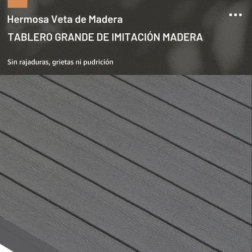 Vista 6 de Solaste - Mesa de café de aluminio para exterior, mesa rectangular de metal para patio todo clima, mueble para balcón, jardín, uso en interiores