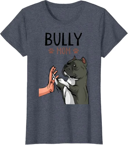 Vista 59 de American Bully Mom Cute Dog Mama Camiseta divertida para mujer, Blanco, S